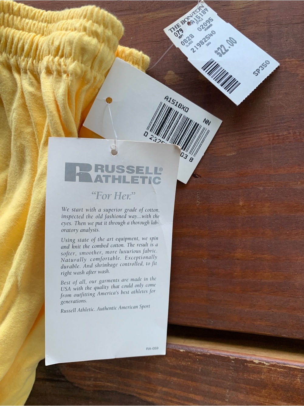 Russell Athletic Yellow Women's Cotton Lounge Shorts - vintage - work out gear